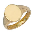 Yellow Gold Oval Plain Signet Ring 6g