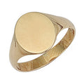 Yellow Gold Oval Plain Top Signet Ring
