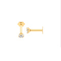 Yellow Gold P/c CZ Earrings Cartilage Stud