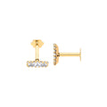 Yellow Gold P/c Trilogy CZ Earrings Cartilage Stud
