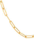 Yellow Gold Paper Clip Hollow 4.6mm Necklace/bracelet