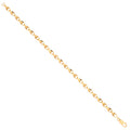 Yellow Gold Plain And Engraved 5mm Tulip Chain