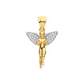 Yellow Gold Praying Angel Hollow Pendant