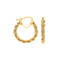 Yellow Gold Rope Chain 20mm Hoop Earrings