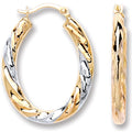 Yellow Gold & Rose Gold Oval Twist Earrings