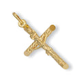 Yellow Gold Round Tube Crucifix 2g
