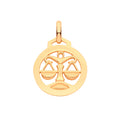 Yellow Gold Round Zodiac Pendant Libra