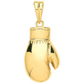 Yellow Gold Semi-solid, Plain Boxing Glove Pendant
