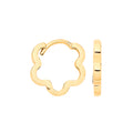 Yellow Gold Small Flower Shaped Plain Huggies