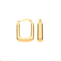 Yellow Gold Square Hoop Earrings 1.7g