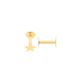 Yellow Gold Star Screw Earrings Cartilage Stud