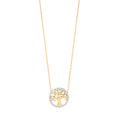 Yellow Gold Tree Of Life CZ, 18" Necklace