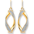 Yellow Gold Twist Glitter Drop Earring