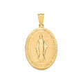 Yellow Gold Virgin Mary Hollow Medallion
