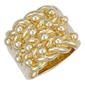 Yellow Gold Woven Back 4 Row Keeper Ring 46g