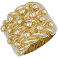 Yellow Gold Woven Back 4 Row Keeper Ring 60g