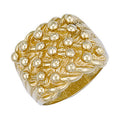 Yellow Gold Woven Back 5 Row Keeper Ring 30g