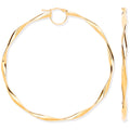Yg 65mm Hollow Twist Hoop Earrings