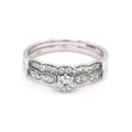 9ct White Gold Vintage Style Diamond Bridal Set 0.32cts