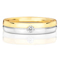 9ct 2 Colour Gold Diamond Set Wedding Band