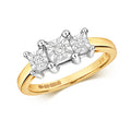 9K Yellow Gold Illusion Diamond Ring