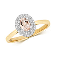 9K Yellow Gold Diamond & Morganite Ring