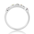 9K White Gold Multi Gem & Diamond Bubble Ring