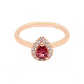 9ct Rose Gold Halo Pink Tourmaline Ring