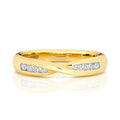 18K Yellow Gold Diamond Crossover Ring