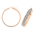 9K Rose Gold 25mm Grid Hoop Earrings
