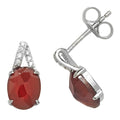 Sterling Silver CZ Set Stud Earrings