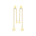 9ct Yellow Gold CZ Star Drop Earrings