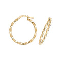 9ct Yellow Gold Twist Creole Hoop Earrings