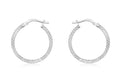 9K White Gold 20mm Textured Hoop Earring