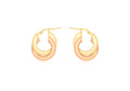 9K 2 Colour Gold Double Hoop Earrings