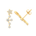 9ct Yellow Gold CZ Constellation Stud Earrings