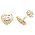 9ct Yellow Gold Heart Stud Earrings