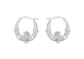Silver Claddagh Creole Earrings