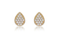 9K Yellow Gold CZ Set Pear Shaped Stud Earrings