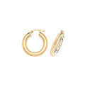 9K Yellow Gold 10mm Plain Hoop Earrings