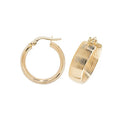 9K Yellow Gold Grooved Hoop Earrings