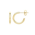 9K Yellow Gold 12mm Plain Half Hoop Earrings