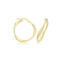 9K Yellow Gold 20mm Asymmetric Twist Hoop Earrings