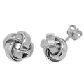 9ct White Gold Knotted Style Stud Earrings