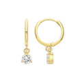 9ct Yellow Gold White CZ Drop Earrings
