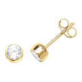 9ct Yellow Gold Bezel CZ Stud Earrings