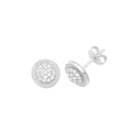 9ct White Gold Round CZ Stud Earrings