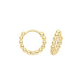 9K Yellow Gold Bubble Huggie Hoop Earrings