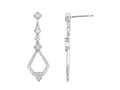 9ct White Gold Diamond Drop Earrings