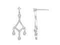 9K White Gold Diamond Drop Earrings